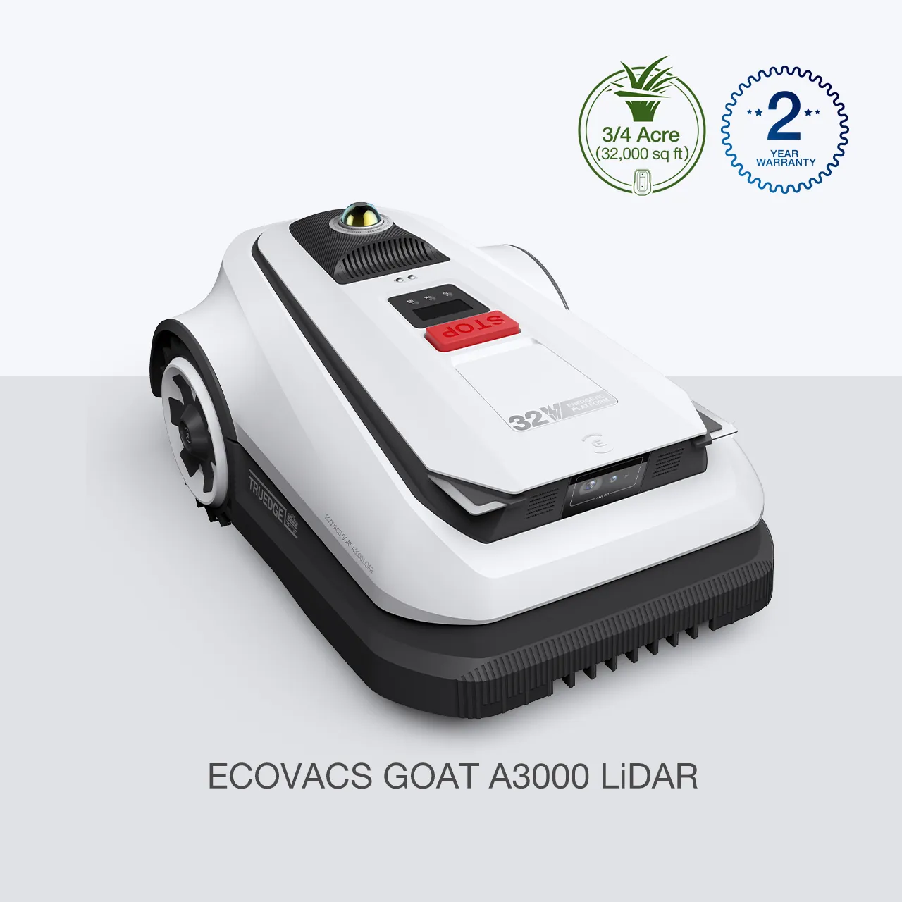 ECOVACS Goat A3000 LiDAR Robot Lawn Mower, Dual-LiDAR Navigation,Suitable for 3/4 Acre, 13” Cutting Width, 45min Fast Charging, Precise Edge Mowing, Smart Lawn Mower for Large Garden - Thumbnail 2