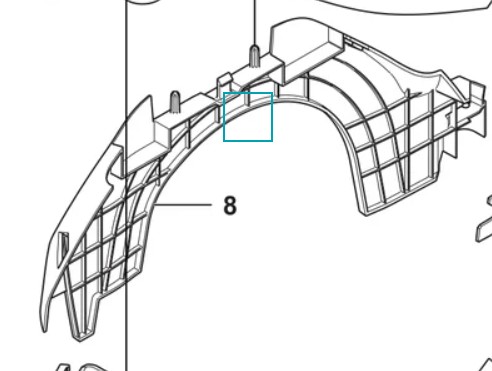 Automower iQ Series - Rear Wheel Fender Cover - Left (410, 420, 440)