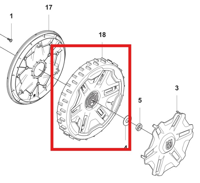 Automower iQ Series - Rear Wheel - Drive Section (410, 420, 440 ...